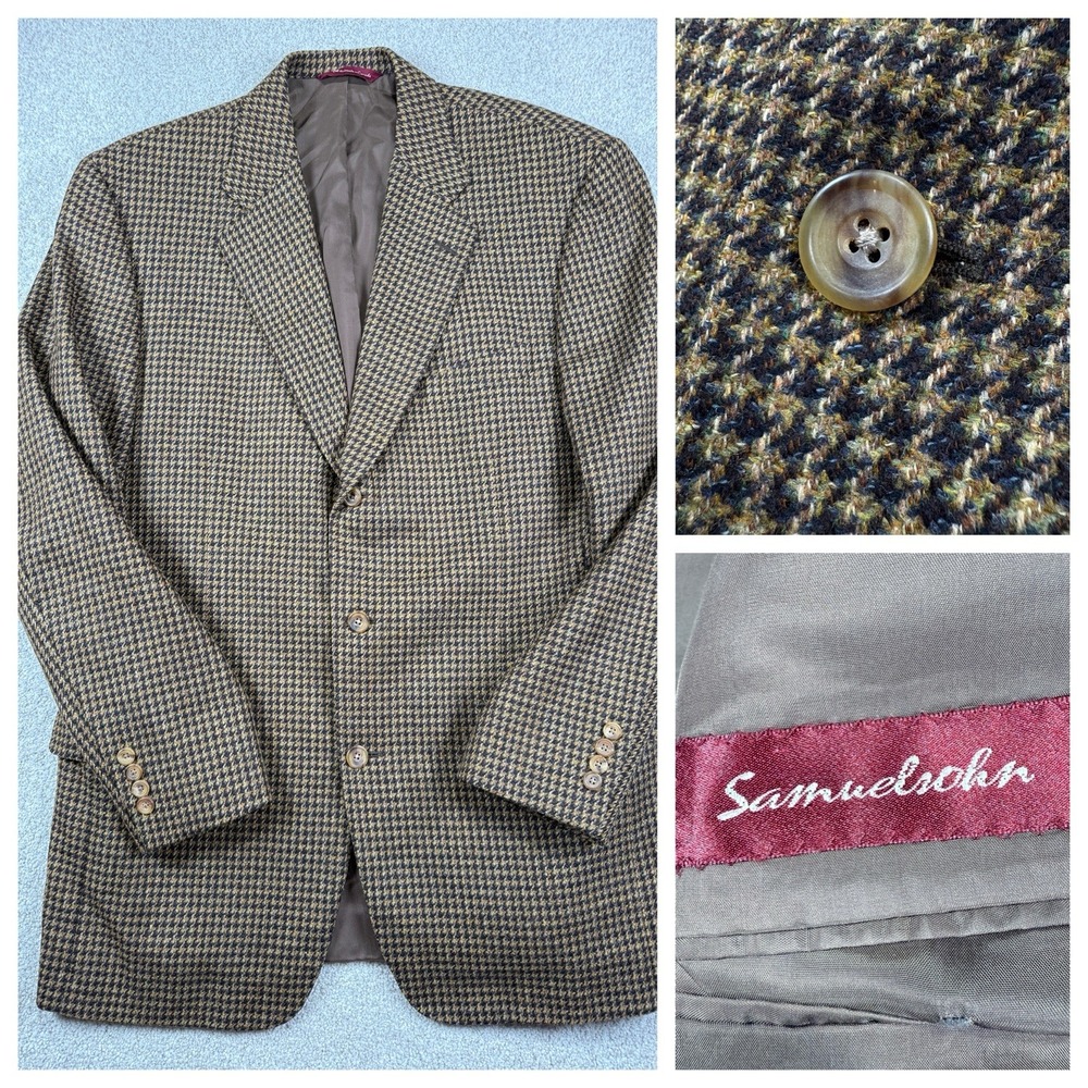 SAMUELSOHN‎ Men's Cashmere Wool Blazer Sport Coat Brown 44
